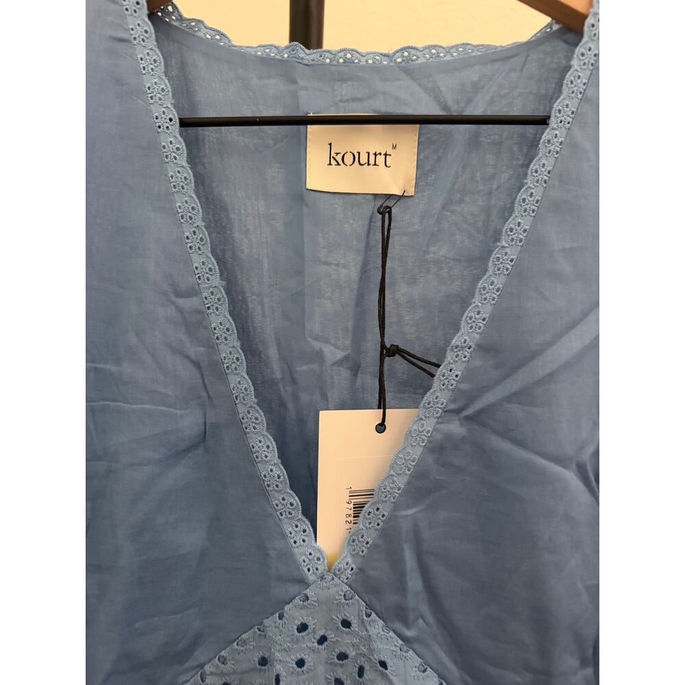 New Kourt blue Sonnet dress size M 100% cotton $172 - Picture 5 of 6